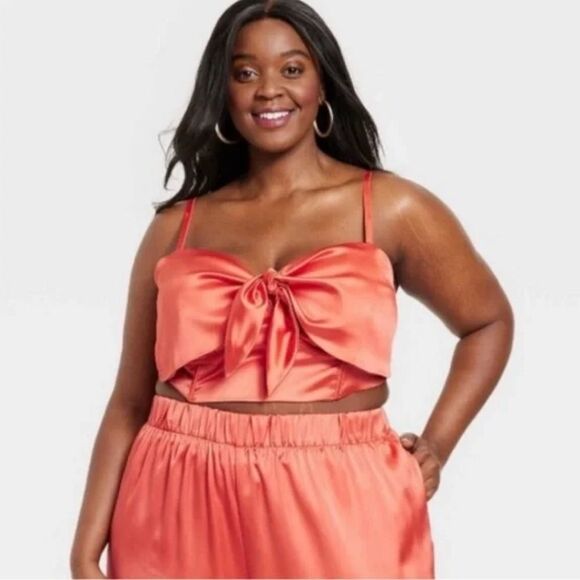 NWT Black History Month Sammy B for Target Orange Tie Front Bustier Small - Picture 2 of 4